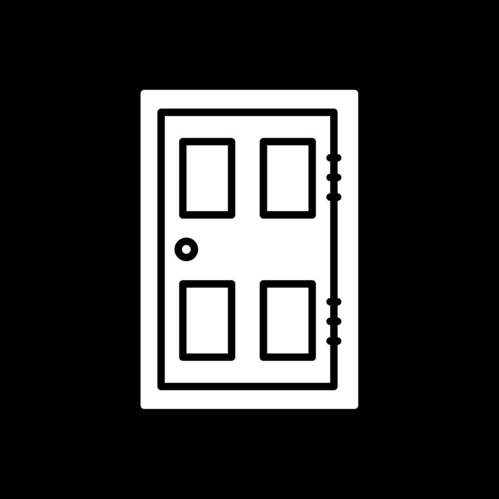Tür Glyphe invertiert Symbol Design vektor