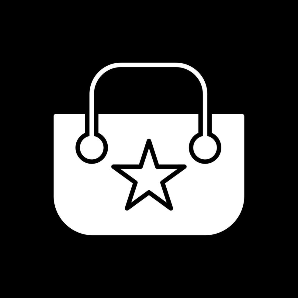handväska glyf omvänd ikon design vektor