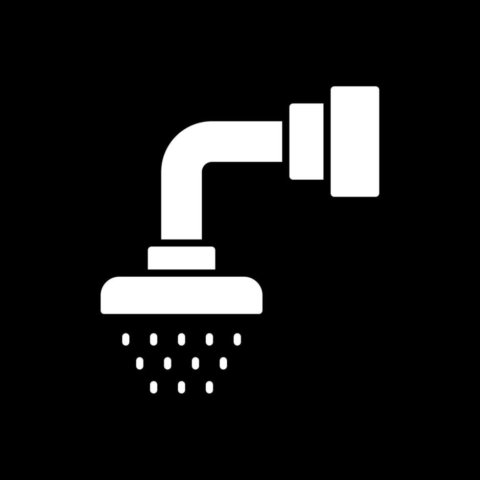 dusch huvud glyf omvänd ikon design vektor