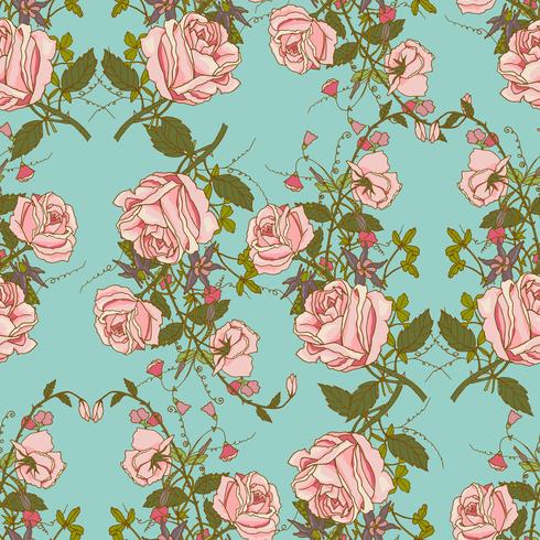 Vintage floral nahtlose Farbmuster vektor