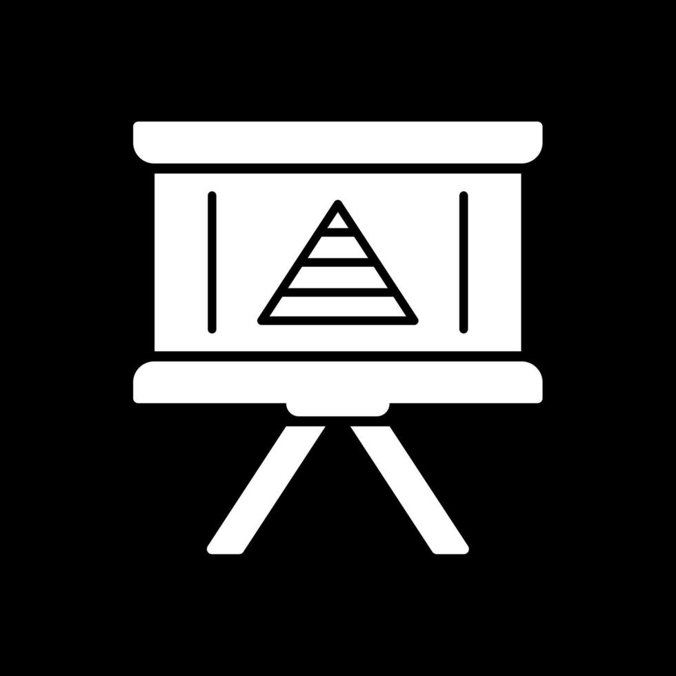 Pyramide Diagramm Glyphe invertiert Symbol Design vektor