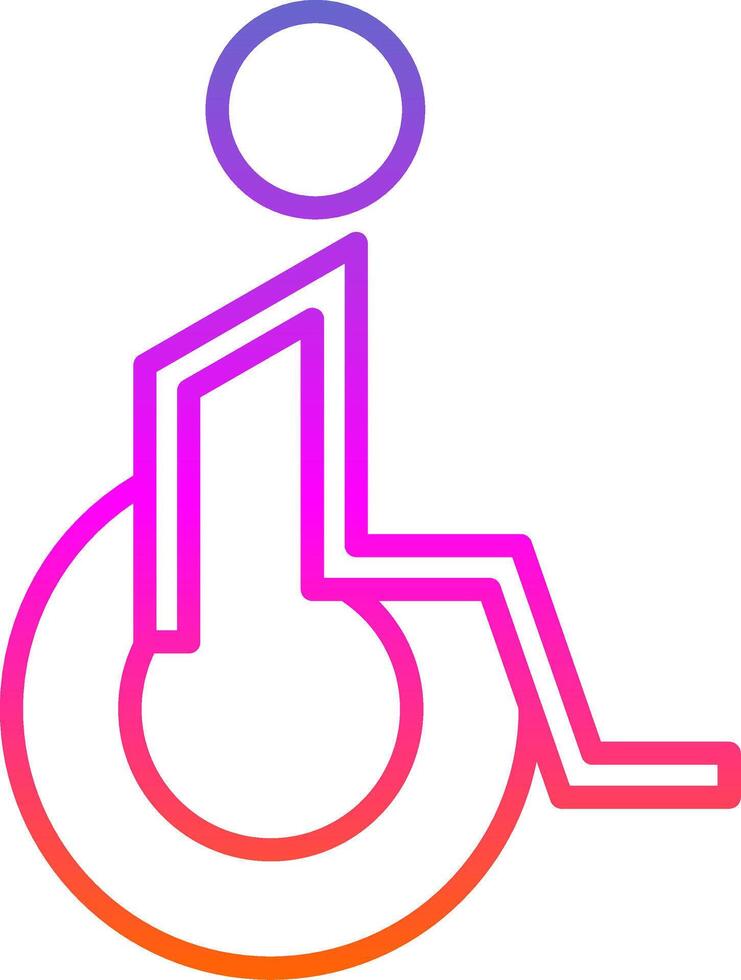 handikappade patient linje lutning ikon design vektor