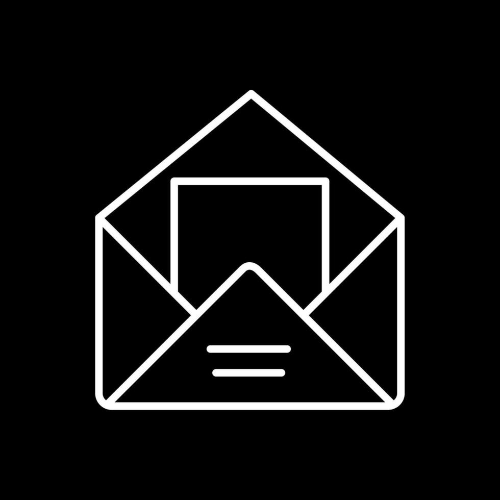 Briefumschlag Linie invertiert Symbol Design vektor