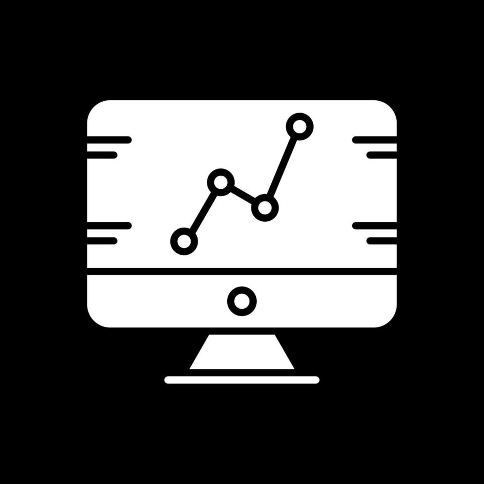 statistik glyf omvänd ikon design vektor