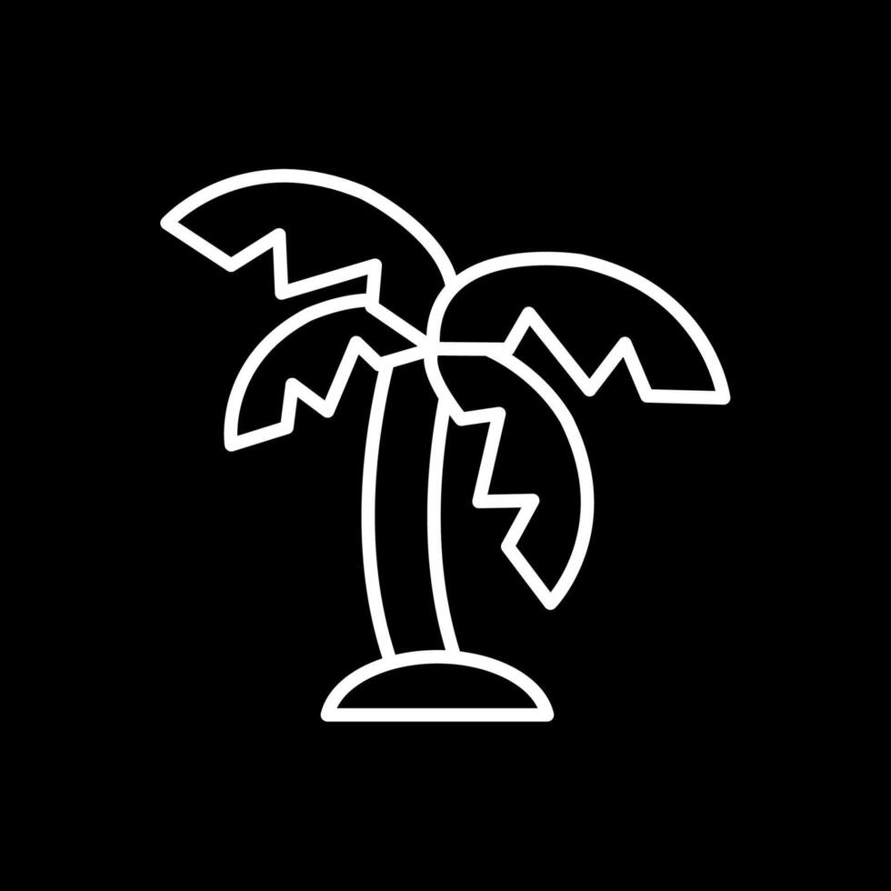 Palme Linie invertiert Symbol Design vektor