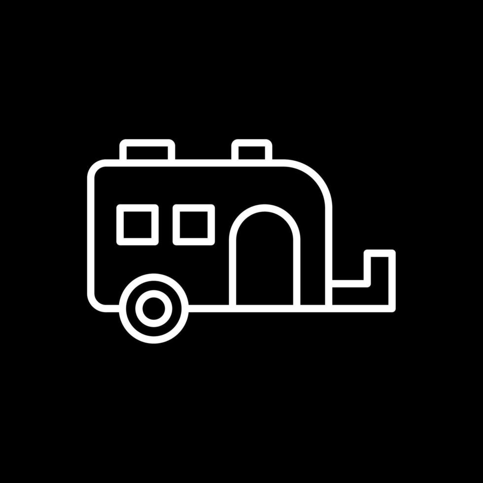 husvagn linje omvänd ikon design vektor
