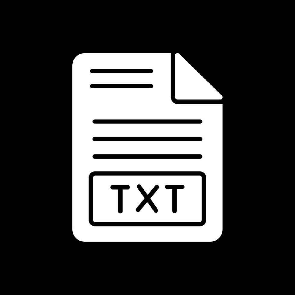 text fil glyf omvänd ikon design vektor