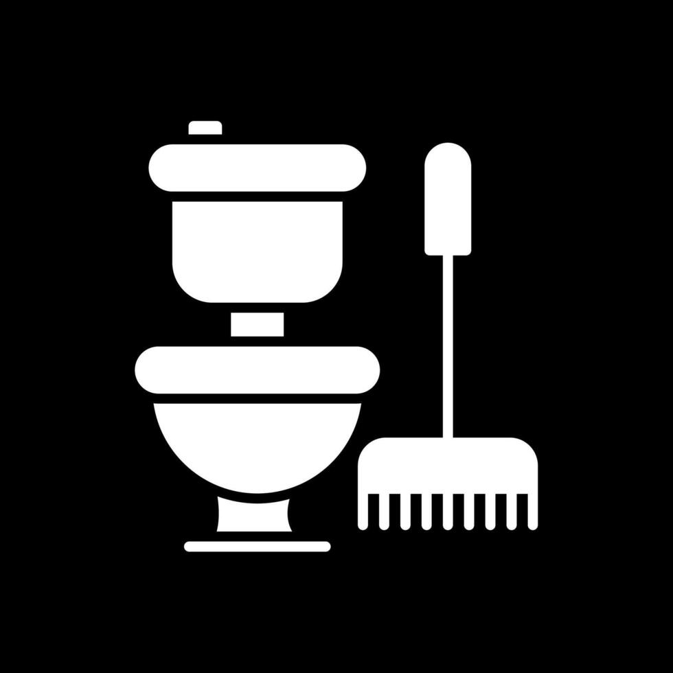 toalett glyf omvänd ikon design vektor