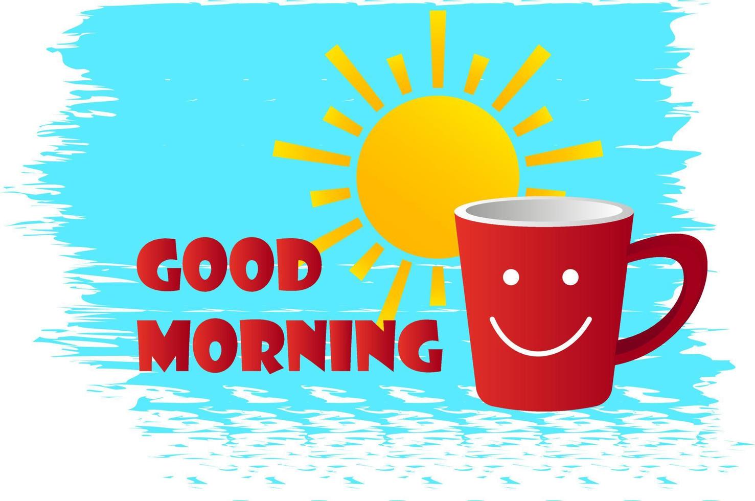 Guten Morgen Gruß Illustration mit Smiley Red Cup vektor