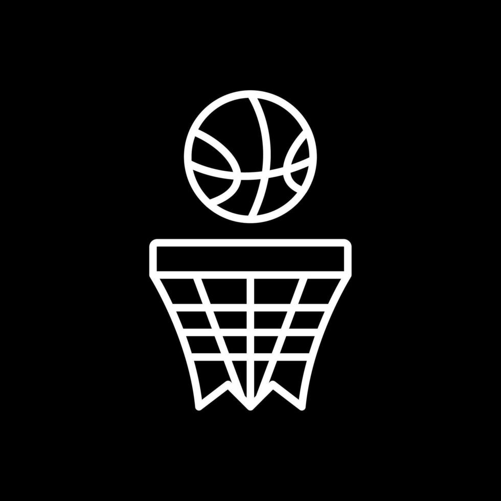 basketboll linje omvänd ikon design vektor