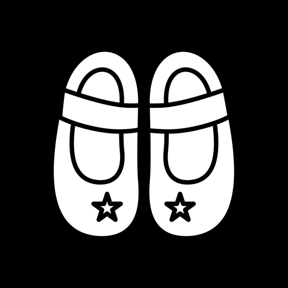 Baby Schuh Glyphe invertiert Symbol Design vektor