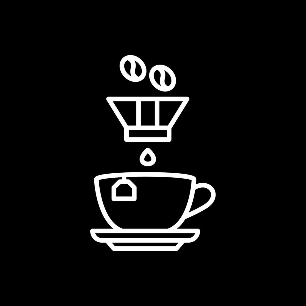 Kaffee Filter Linie invertiert Symbol Design vektor