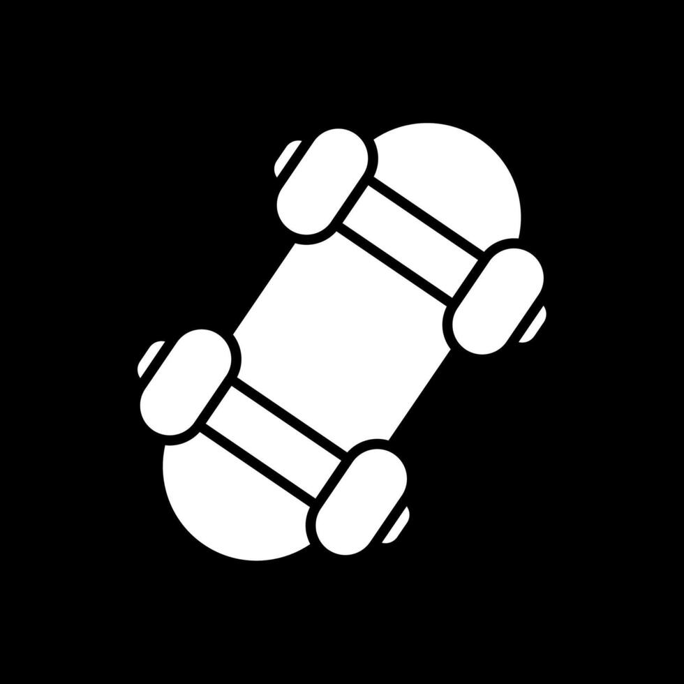 Skateboard Glyphe invertiert Symbol Design vektor