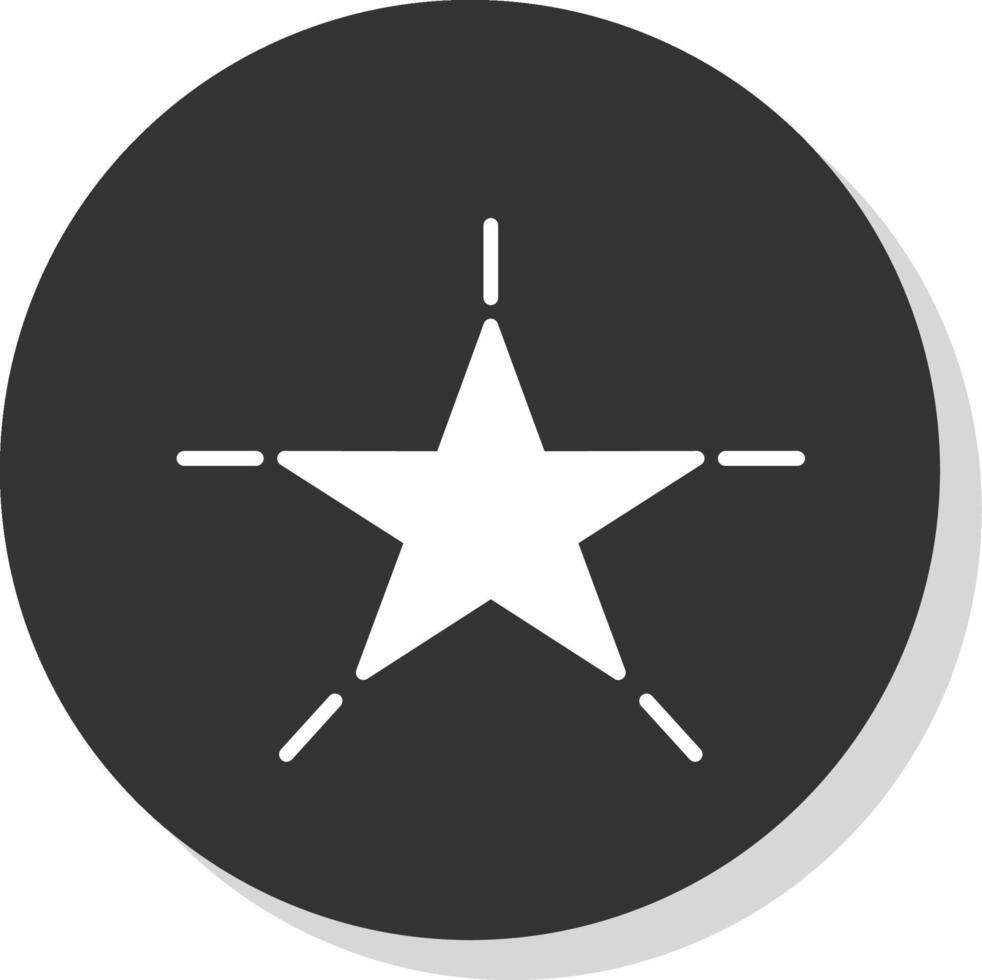 Star Glyphe Schatten Kreis Symbol Design vektor