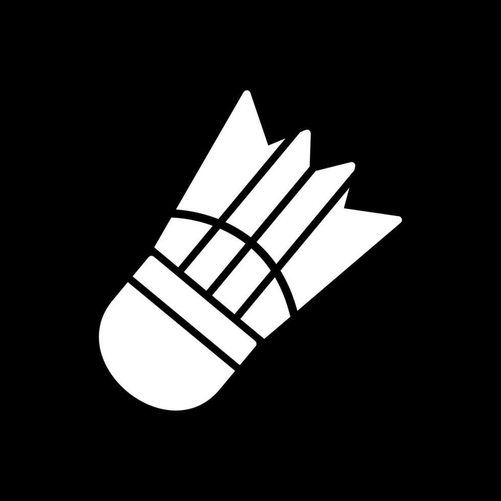 badminton spel glyf omvänd ikon design vektor