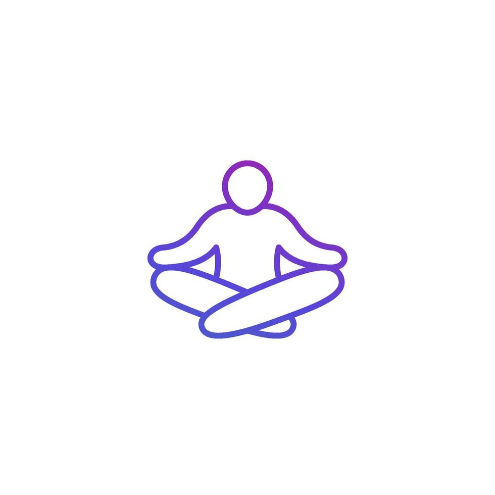 Meditation, meditierender Mann Symbol Leitung vektor