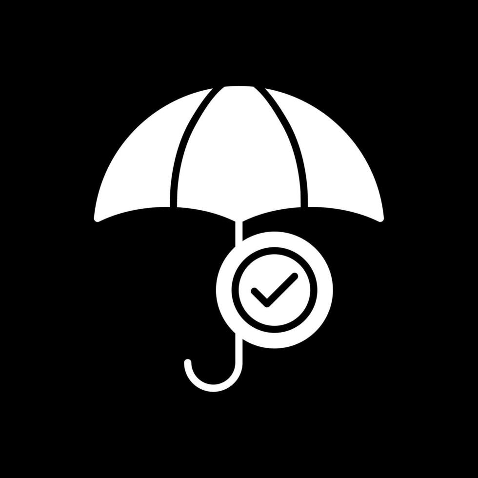 paraply glyf omvänd ikon design vektor