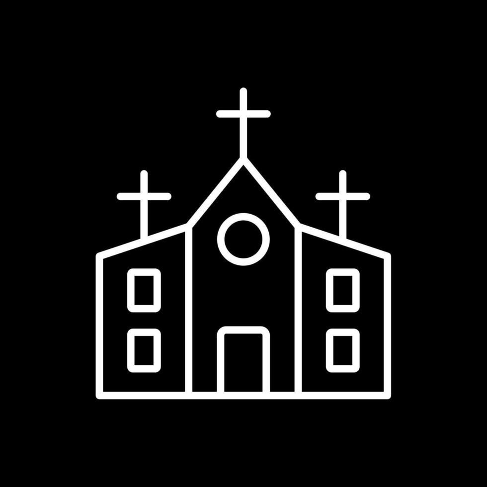 Kirche Linie invertiert Symbol Design vektor