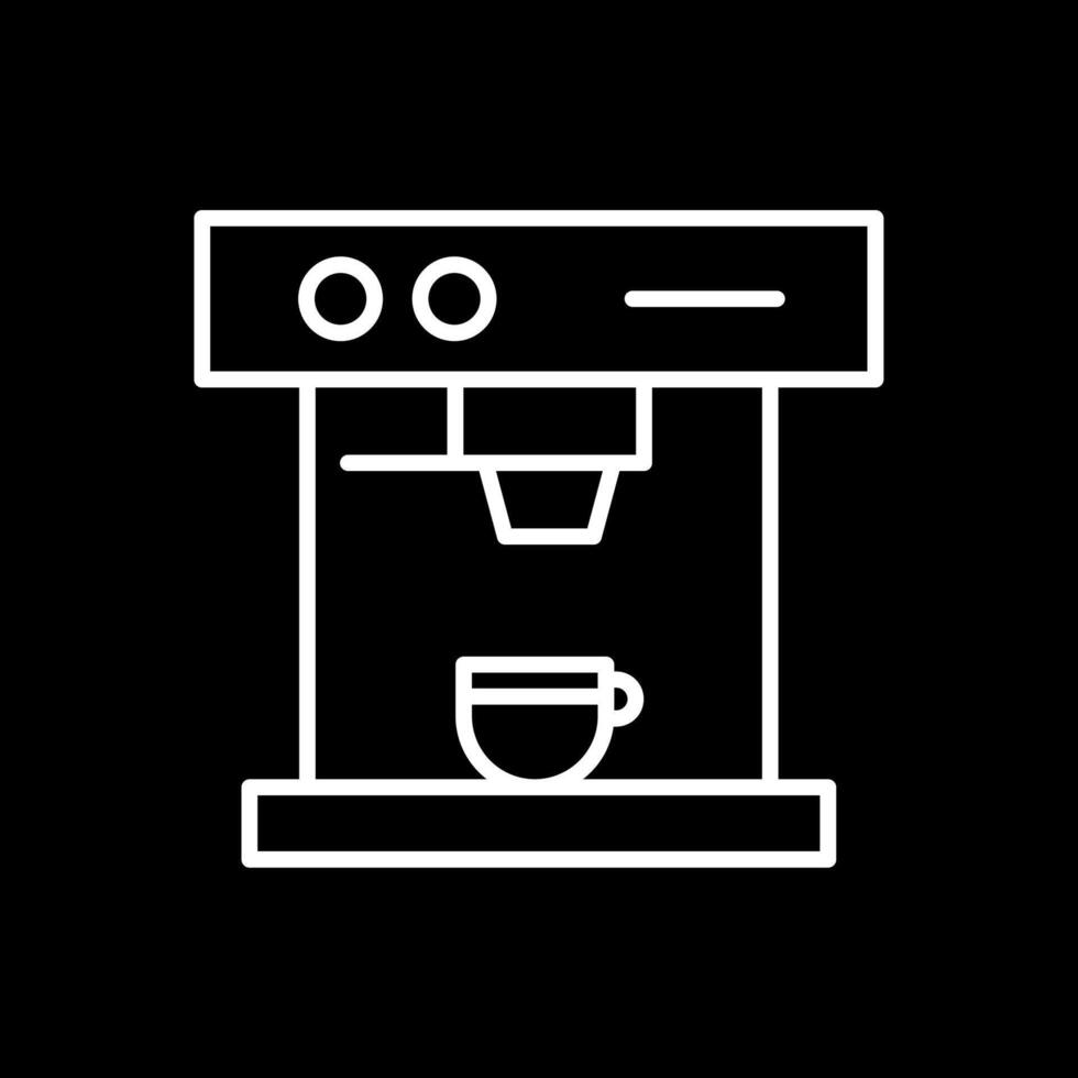 Kaffee Maschine Linie invertiert Symbol Design vektor