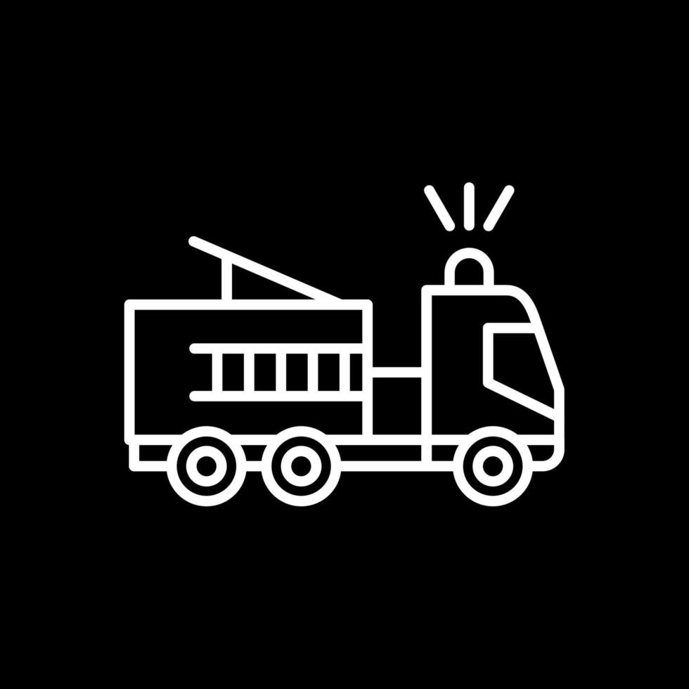 Feuer LKW Linie invertiert Symbol Design vektor