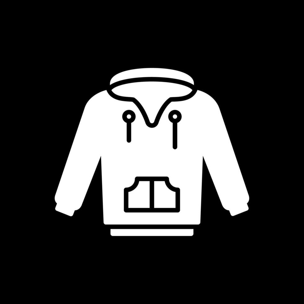 Kapuzenpullover Glyphe invertiert Symbol Design vektor