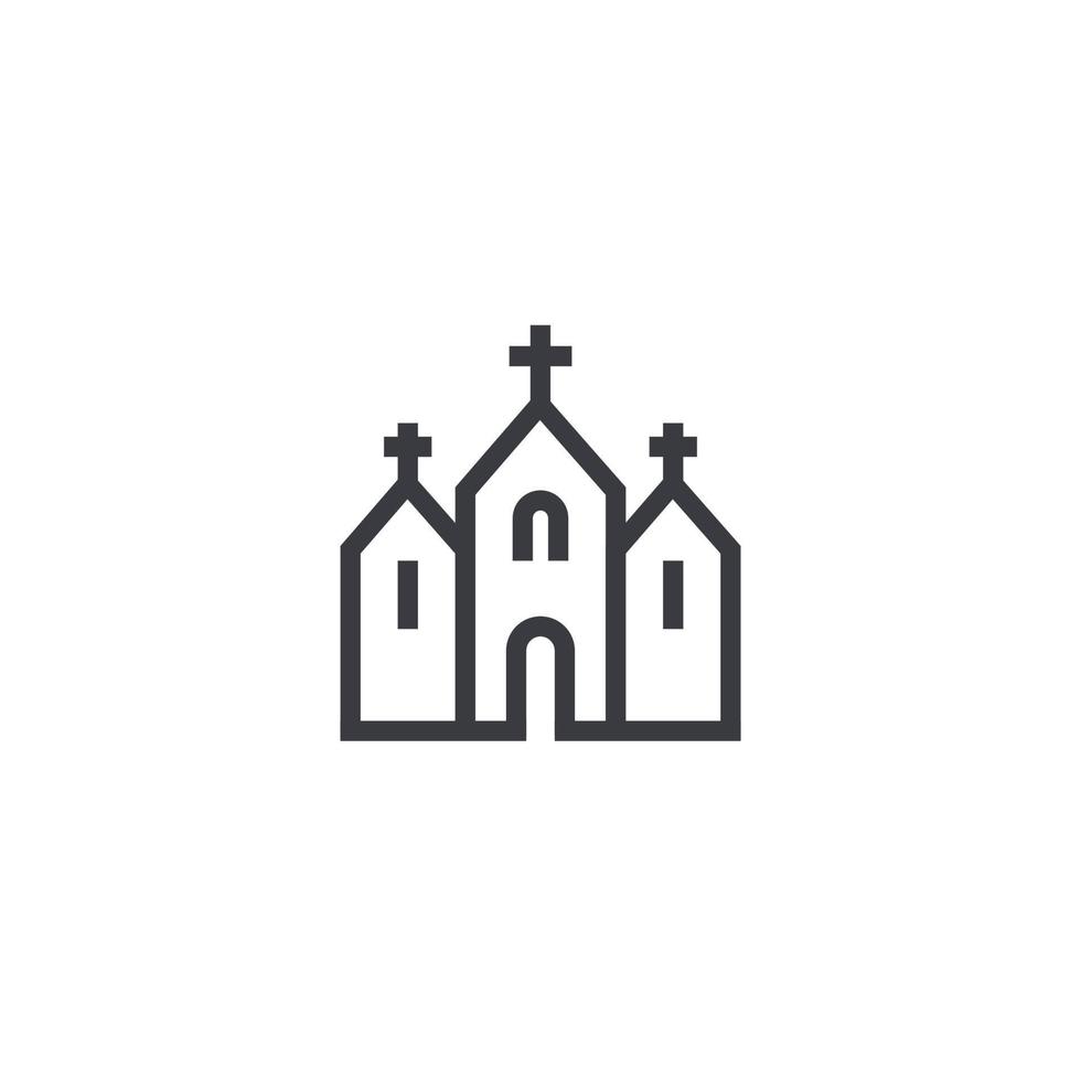 kyrka, katolska tempelikonen vektor