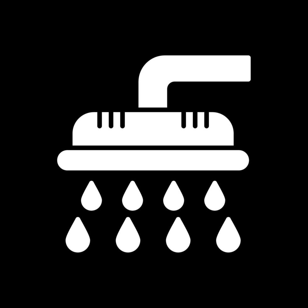 dusch glyf omvänd ikon design vektor