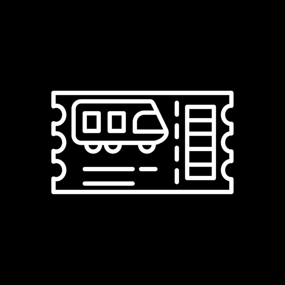 tåg biljett linje omvänd ikon design vektor