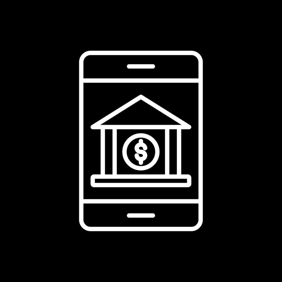 bank app linje omvänd ikon design vektor