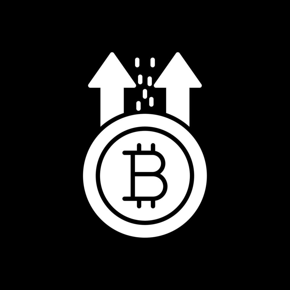 Bitcoin erhebt euch Glyphe invertiert Symbol Design vektor
