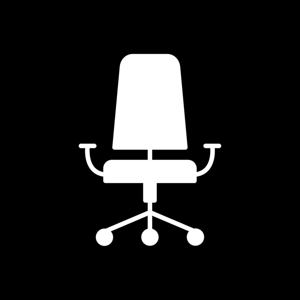 kontor stol glyf omvänd ikon design vektor
