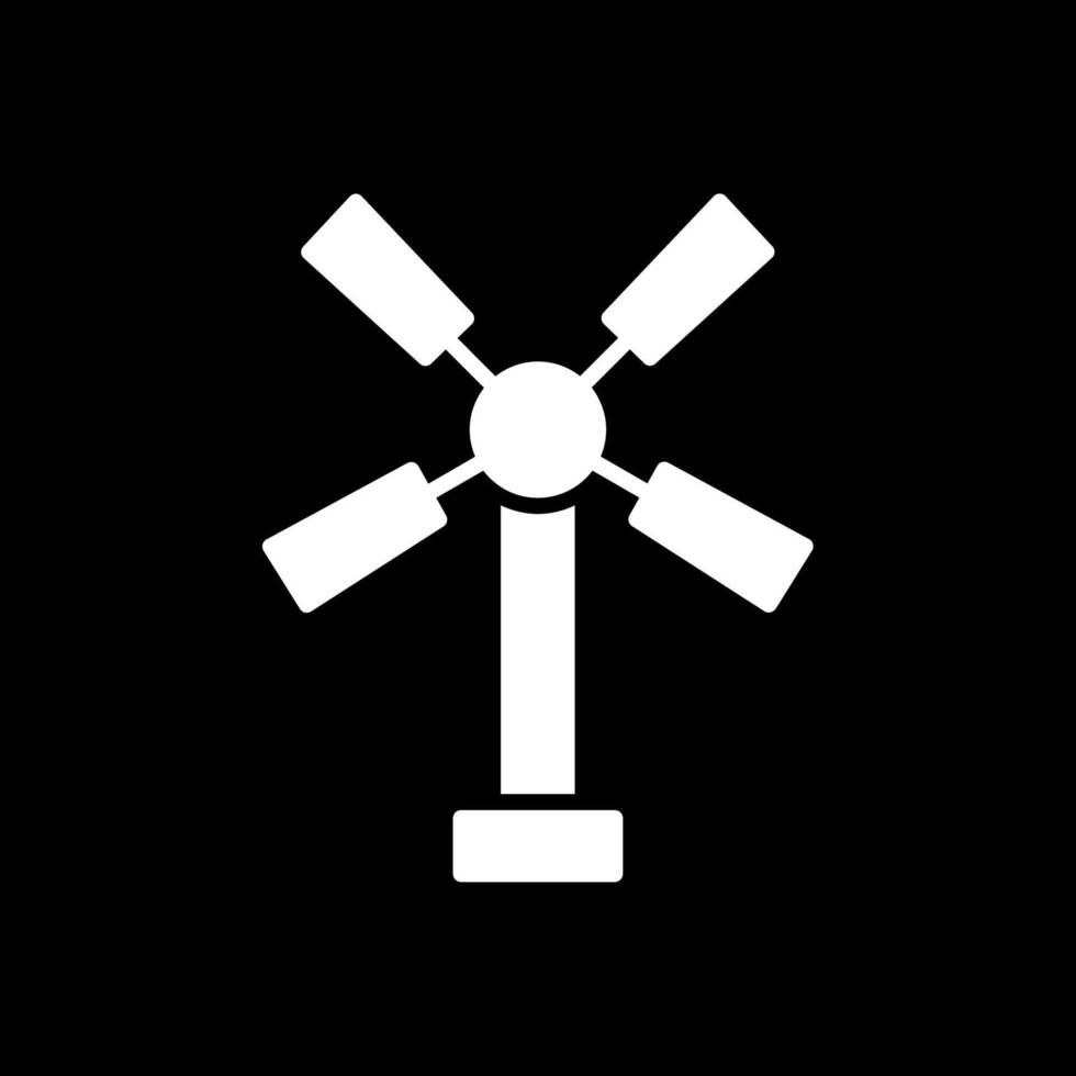 väderkvarn glyf omvänd ikon design vektor