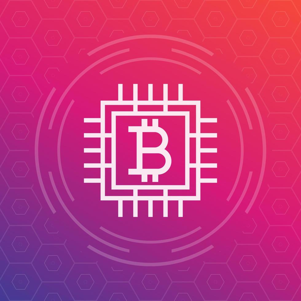 Bitcoin vektor ikon, linjär stil