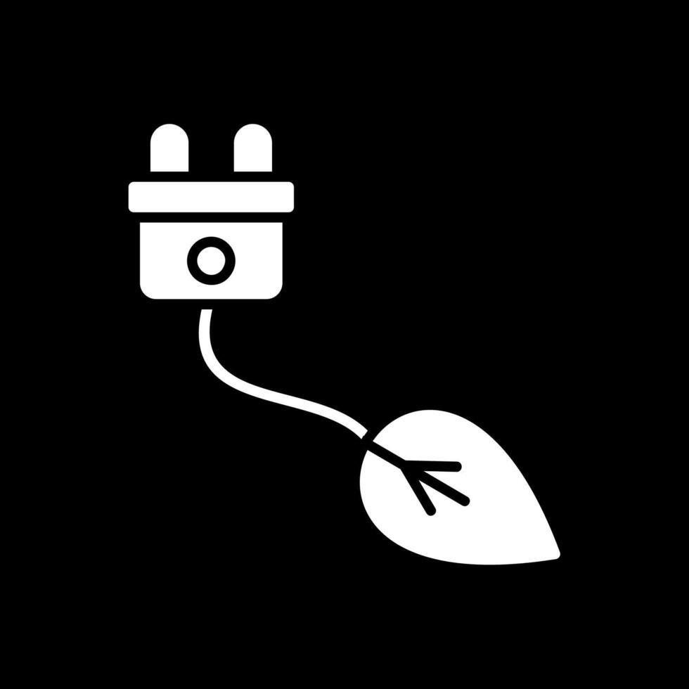 Öko Elektrizität Glyphe invertiert Symbol Design vektor