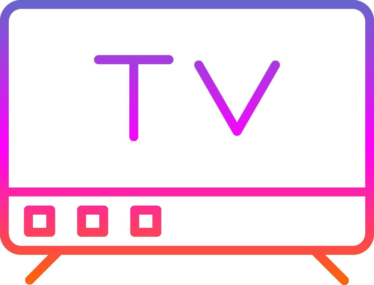 Fernseher Linie Gradient Symbol Design vektor