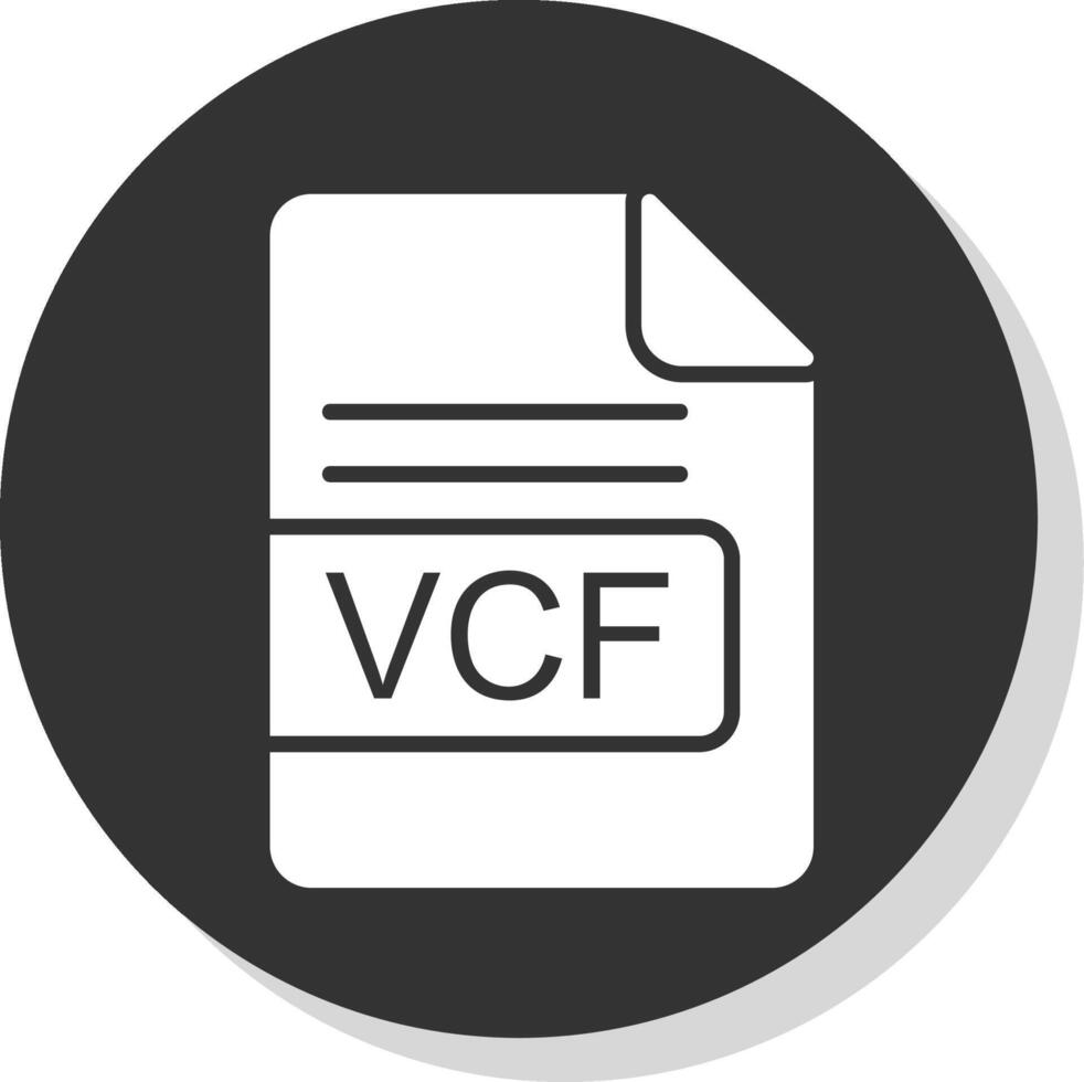 vcf Datei Format Glyphe Schatten Kreis Symbol Design vektor