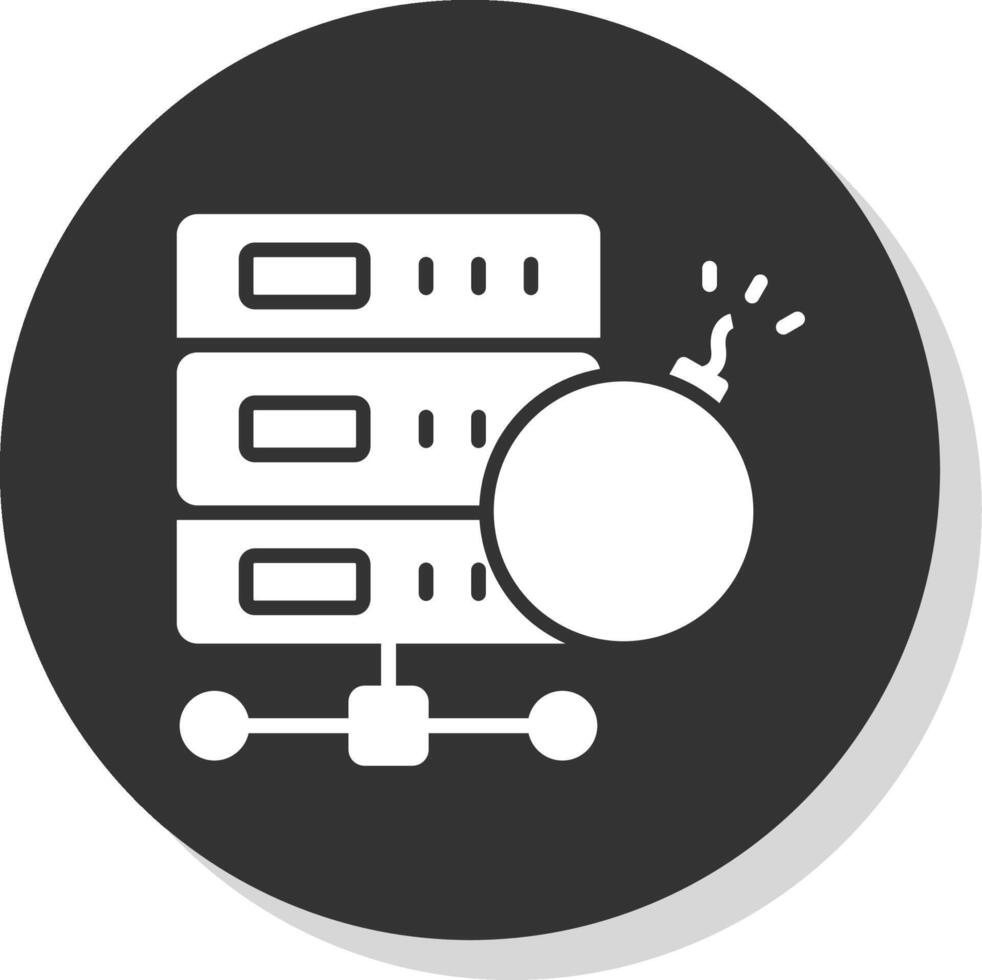 Bombe Glyphe Schatten Kreis Symbol Design vektor