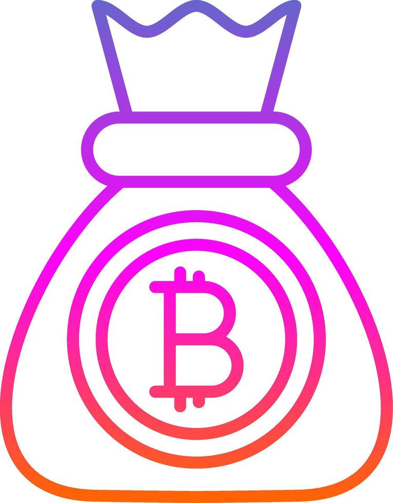 Bitcoin Linie Gradient Symbol Design vektor