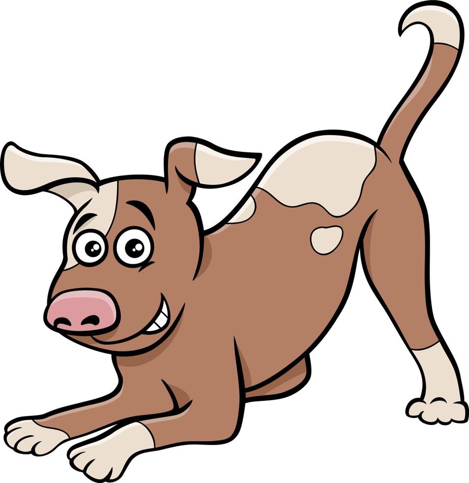 Cartoon verspielter gefleckter Hund Comic-Tiercharakter vektor