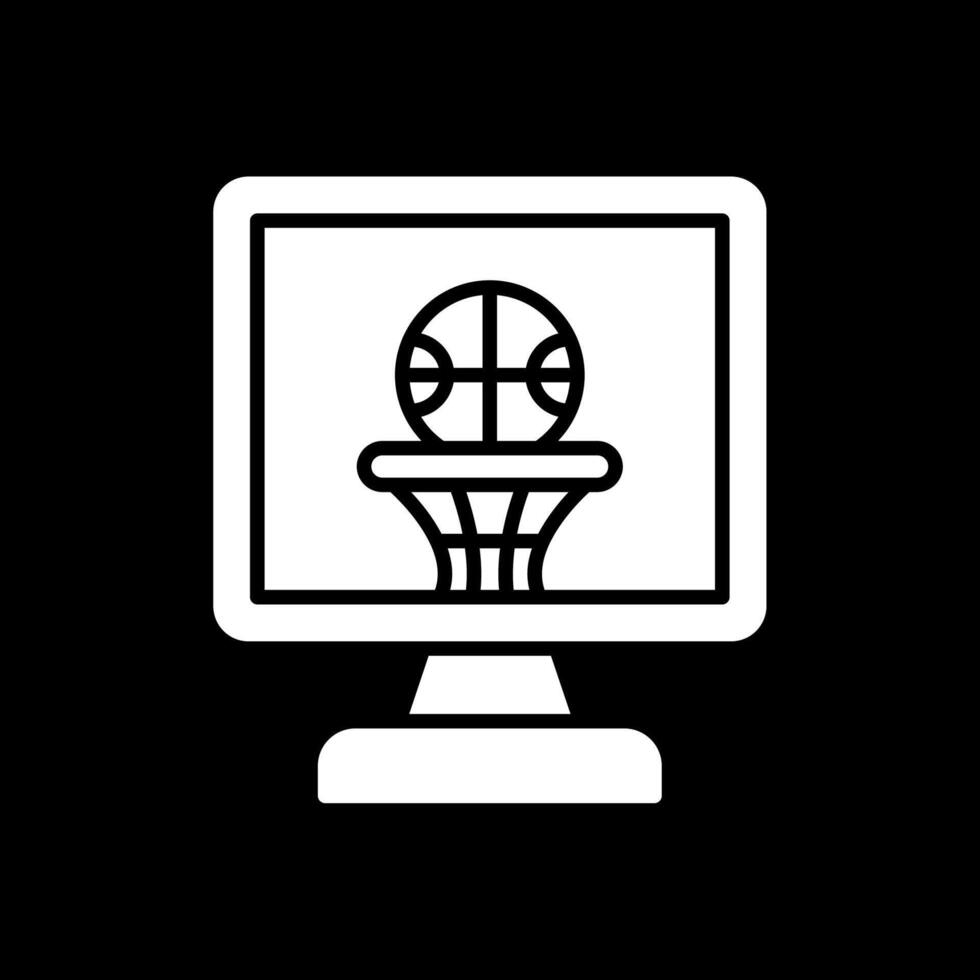 basketboll glyf omvänd ikon design vektor