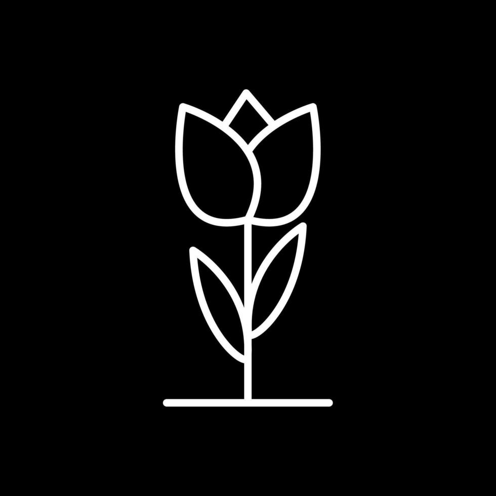 Tulpe Linie invertiert Symbol Design vektor