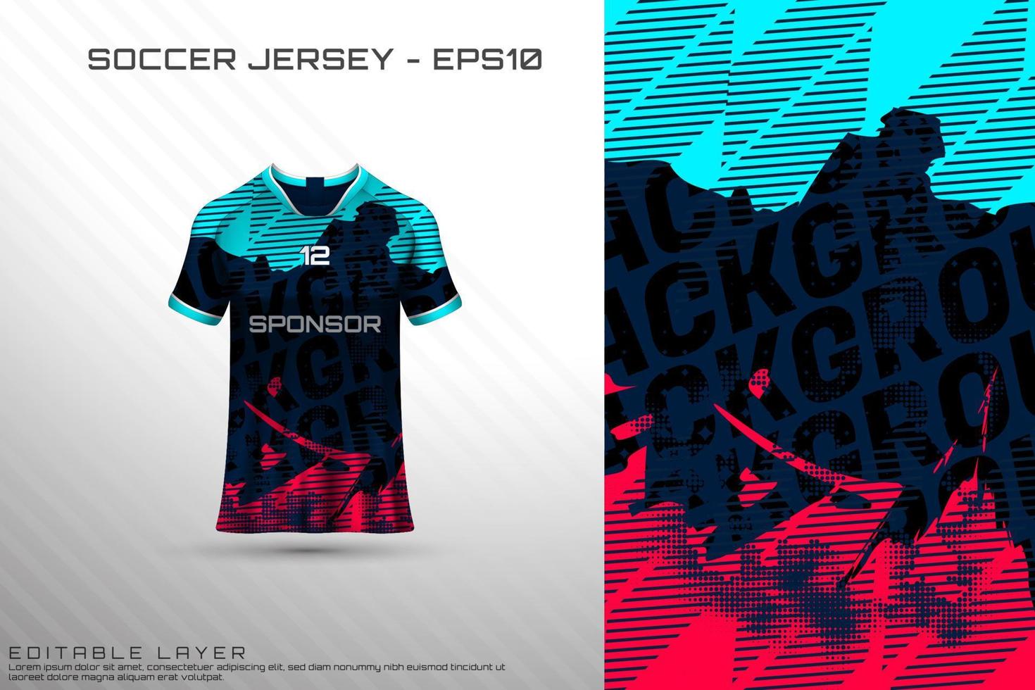 sport jersey och t-shirt mall sport jersey design vektor mockup.