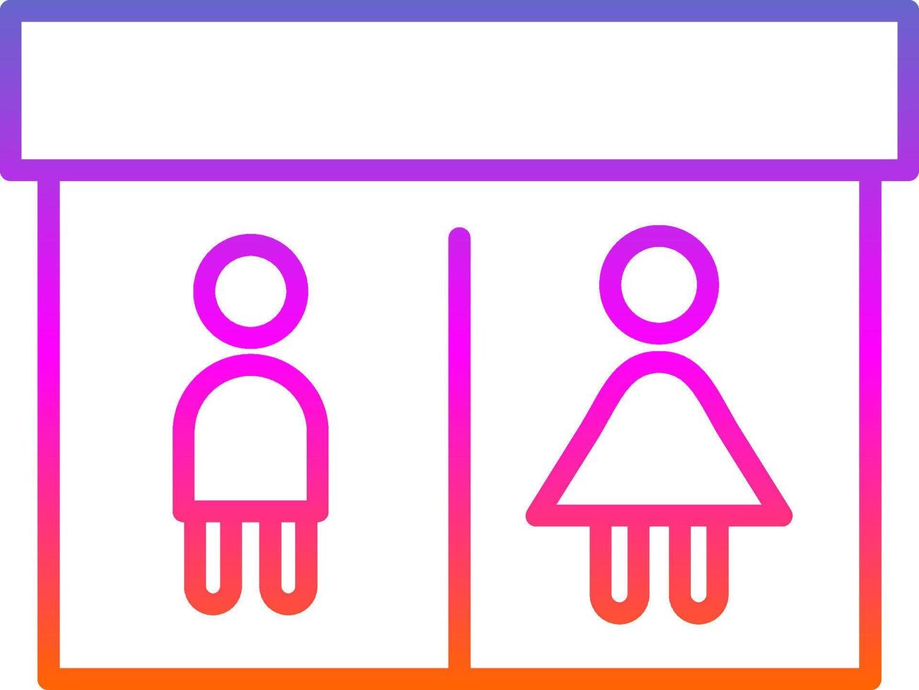 Öffentlichkeit Toilette Linie Kreis Aufkleber Symbol vektor