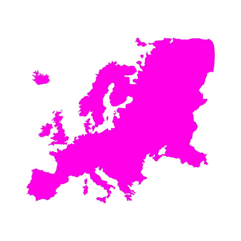 Europakarte auf weißem Hintergrund vektor