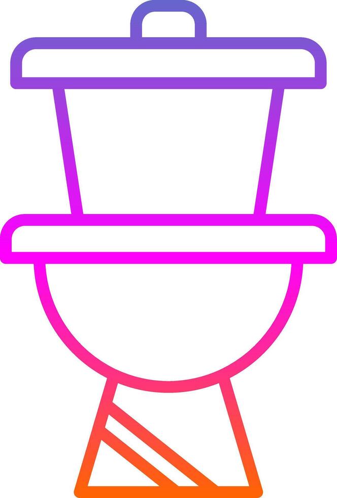 toalett linje cirkel klistermärke ikon vektor