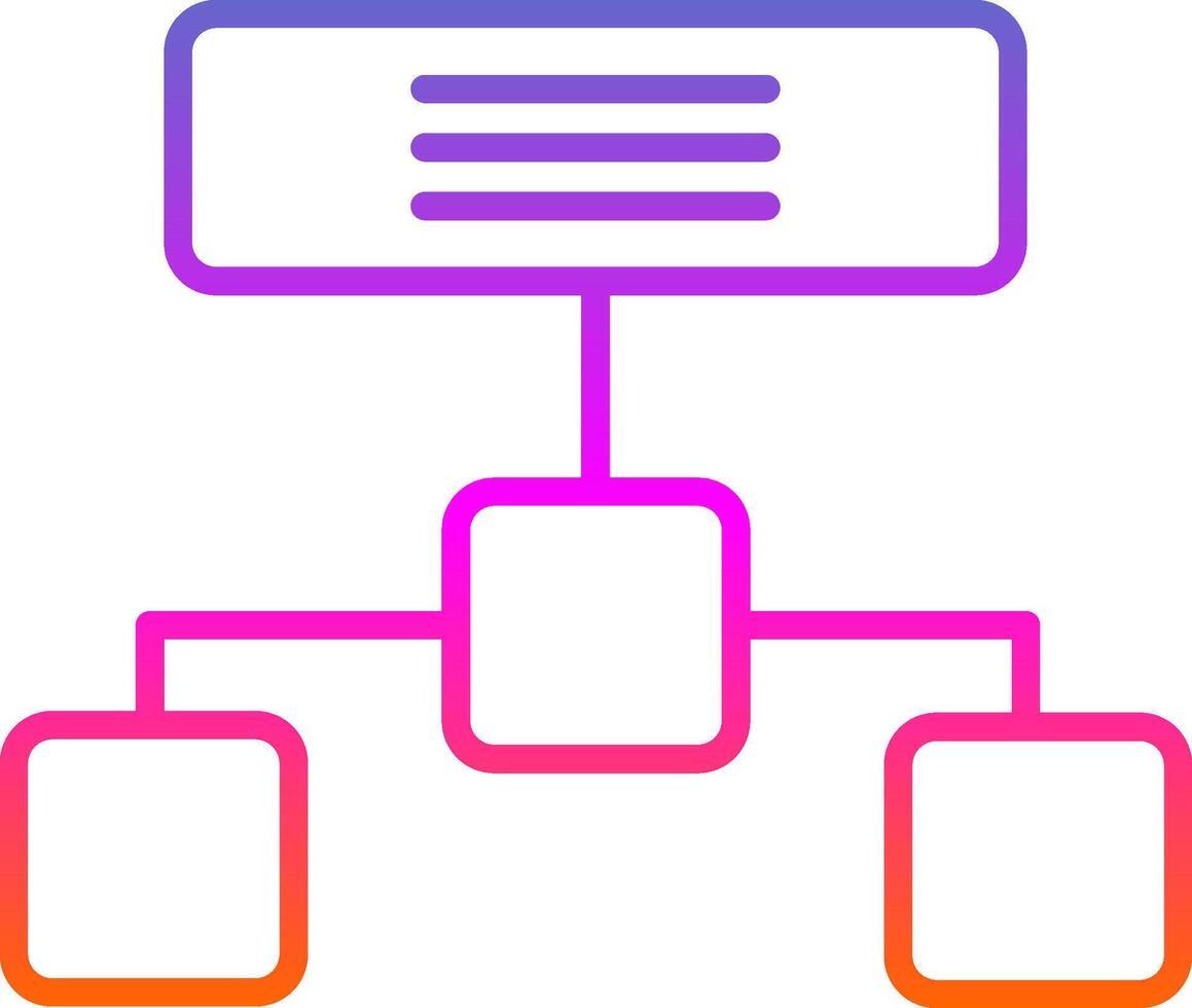 hierarchisch Struktur Linie Kreis Aufkleber Symbol vektor