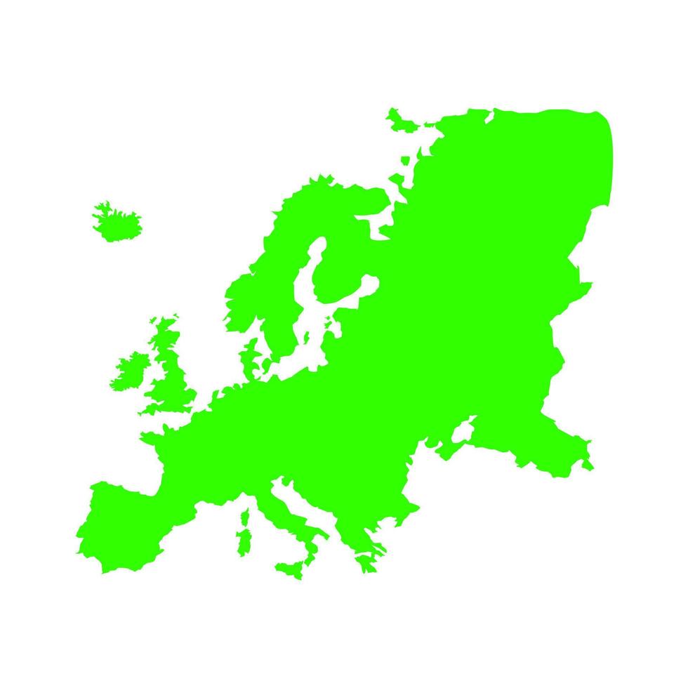 Europakarta på vit bakgrund vektor