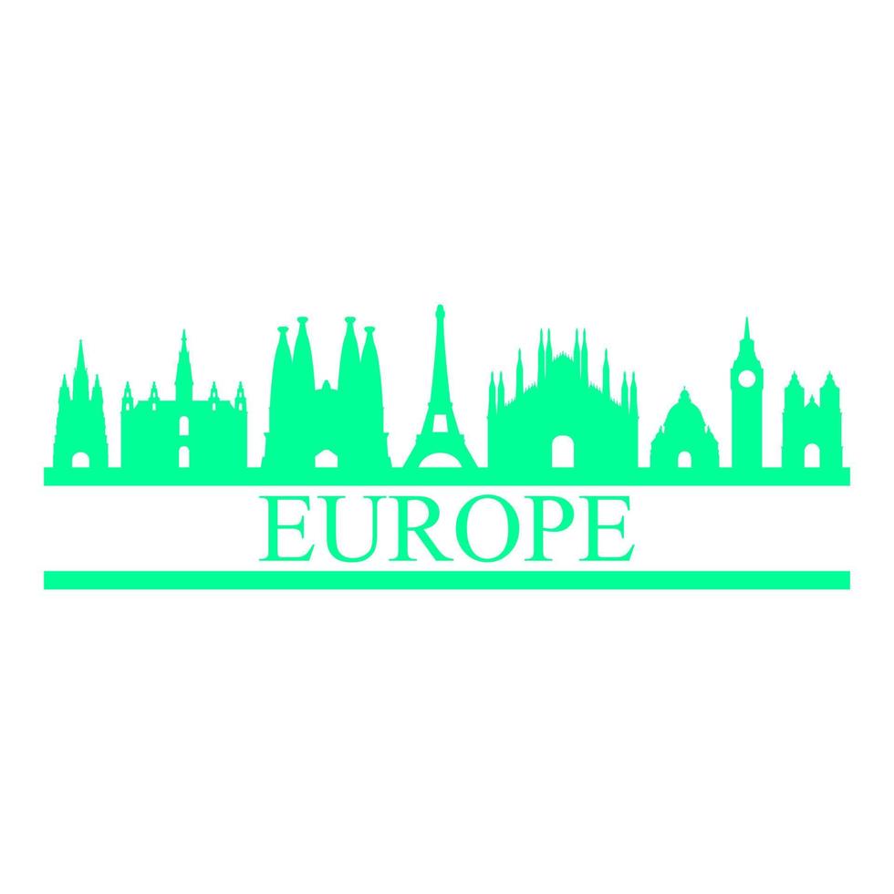 Europa-Skyline auf weißem Hintergrund vektor