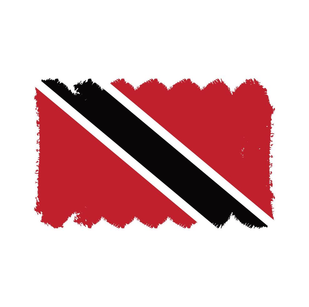 Trinidad und Tobago Flagge mit Aquarell Pinsel vektor