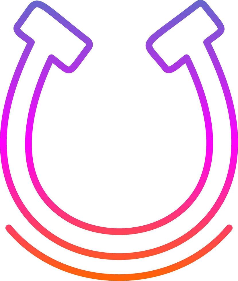 hästsko linje cirkel klistermärke ikon vektor